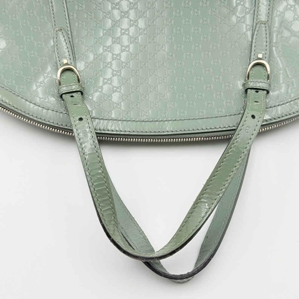 GUCCI MICROGUCCISSIMA NICE PATENT LEATHER DOME SATCHEL – GREEN - Picture 11 of 11